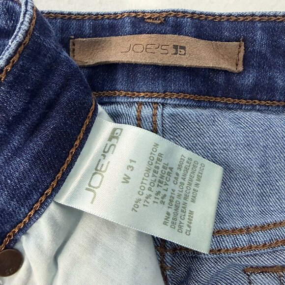 Joe’s Jeans Womens Size W31 Blue Denim Cropped Cuffed Stretch Mid Rise - Picture 5 of 15